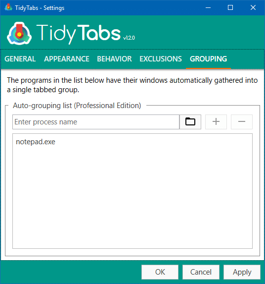 tidytabs adds tabbed ui to any program