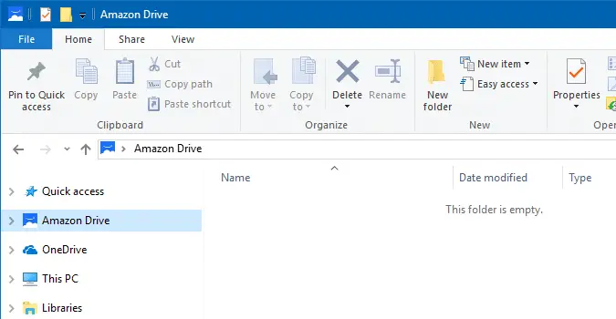 amazon drive remove from explorer navigation pane