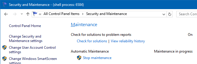 Disable Automatic Maintenance