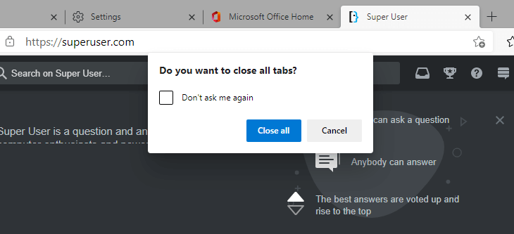 edge tab close warning flag