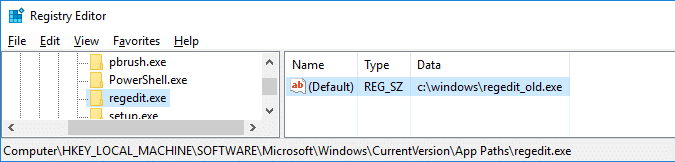 old regedit in windows 10 creators update