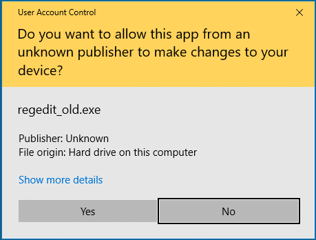 old regedit in windows 10 creators update