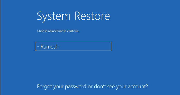 Perform System Restore Rollback Offline