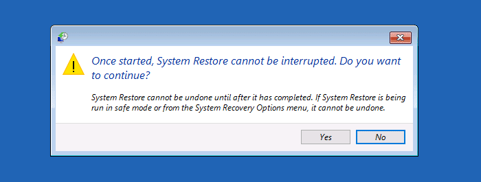 Perform System Restore Rollback Offline