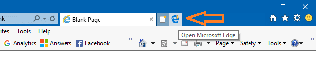 edge button  near new tab button internet explorer