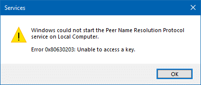peer name resolution error 0x80630203