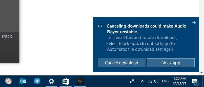 onedrive automatic download cancel or block