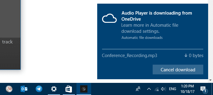 onedrive automatic download cancel or block