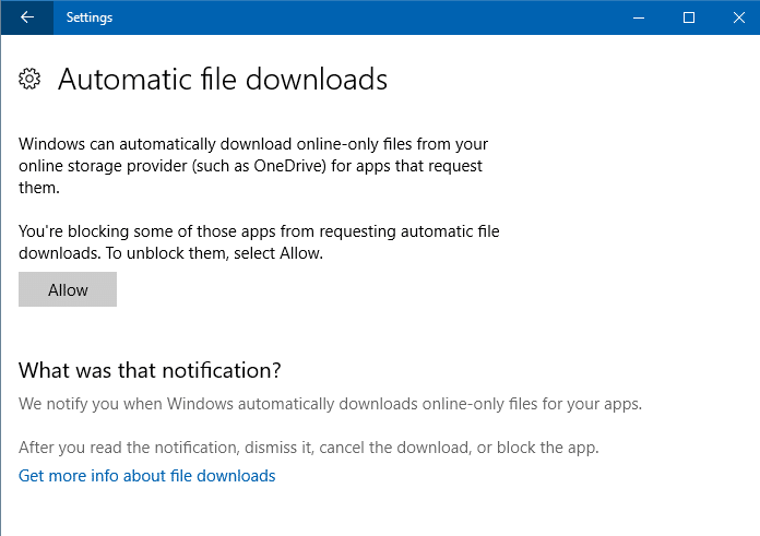 onedrive on-demand unblock all apps automatic file downloads