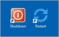 shutdown restart desktop shortcuts