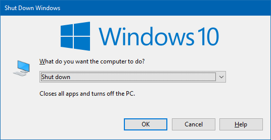 classic shutdown dialog windows