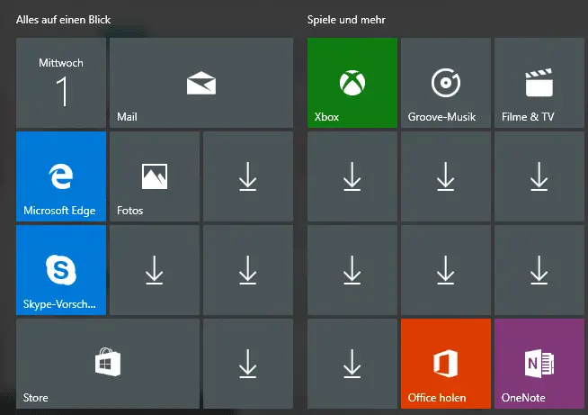 Start menu app icons missing