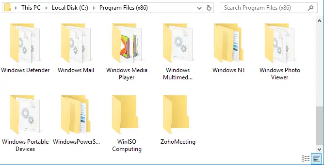 file folder names aligned to center instead of left
