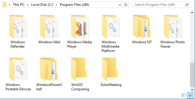 file folder names aligned to left instead of center