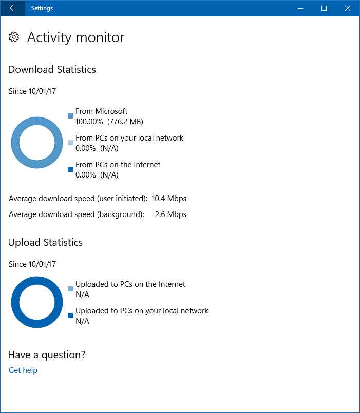 windows update activity monitor bandwidth