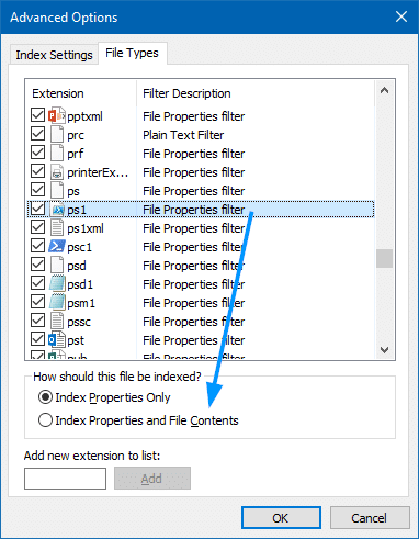 ps1 index file properties and contents