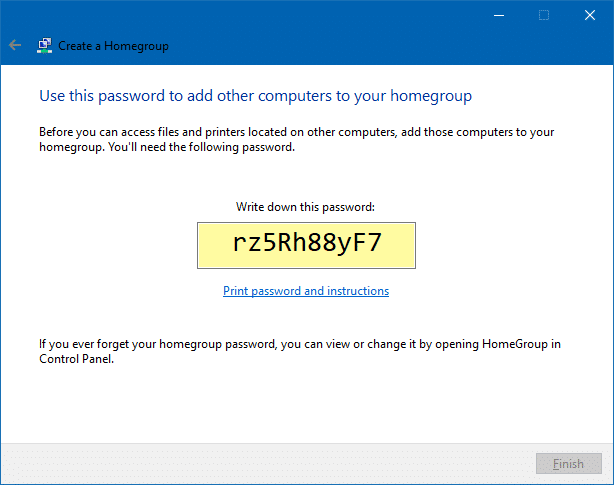 homegroup password