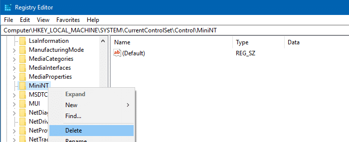 dism error 50 MiniNT Windows PE key
