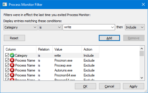 track disk io usage - process explorer