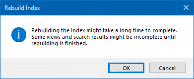 rebuild index prompt