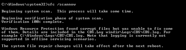 sfc scannow cannot repair files