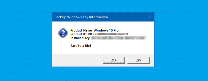 vbscript просмотреть ключ продукта Windows 10