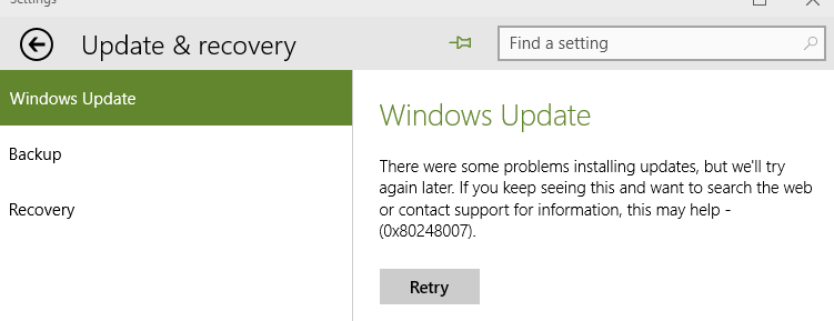 windows update error 80248007