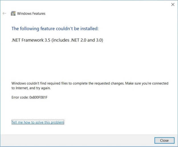 0x800F081F error .net framework