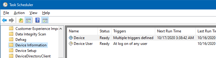 device census device and device information scheduled tasks