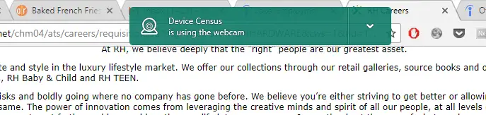 kaspersky device census webcam warning