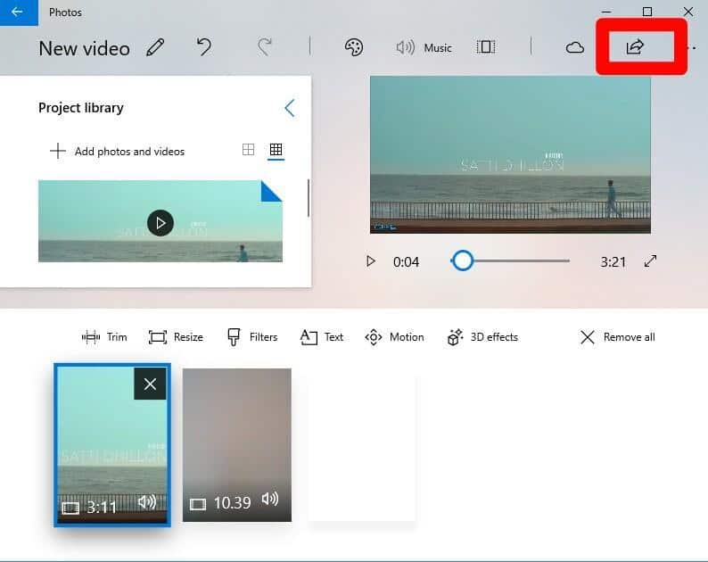 merge or combine videos using windows 10 photos app