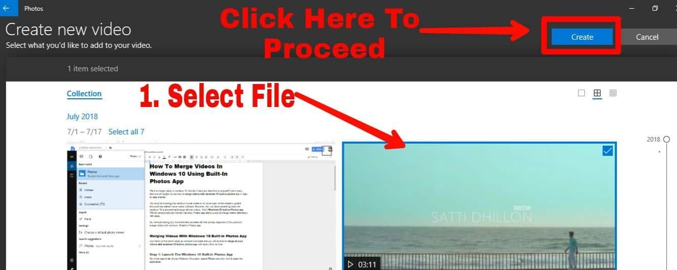 merge or combine videos using windows 10 photos app