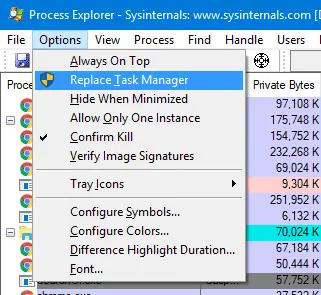 process explorer - replace task manager - debugger