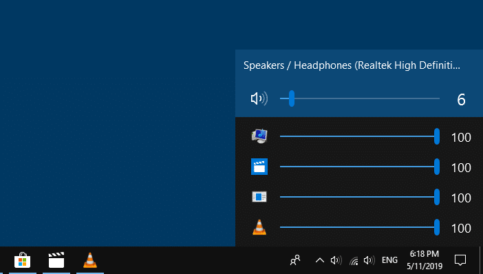 Windows 10 Taskbar Volume Control Icon does not Work