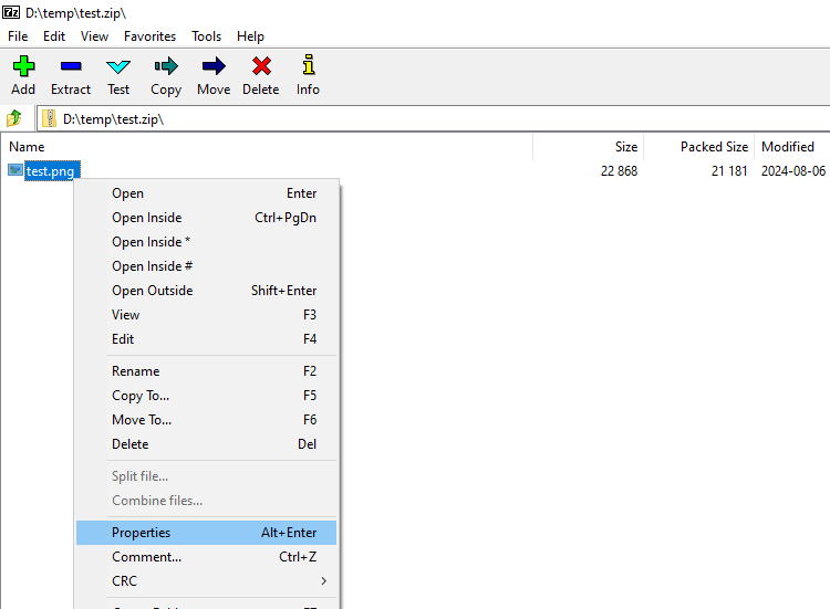 determine zip encryption and compression methods