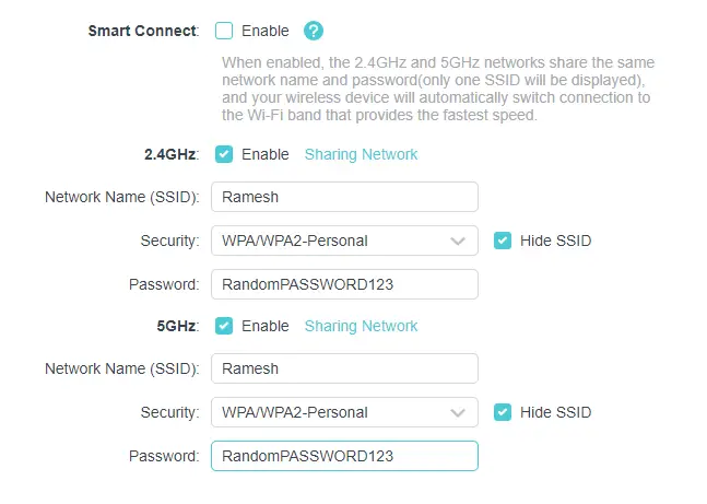 router frequency settings - wifi ssid missing