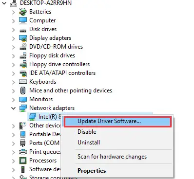 update wifi wlan adapter drivers - wi-fi networks not showing