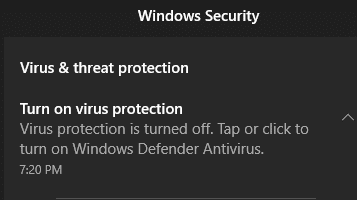windows defender disable notification action center