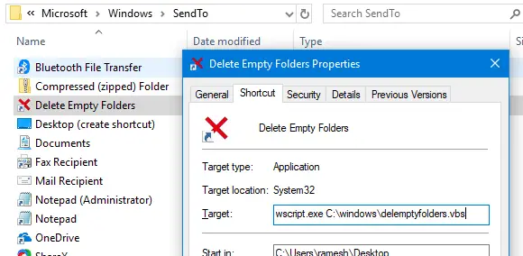 remove empty folders