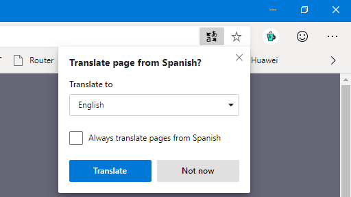 edge chromium enable translate feature