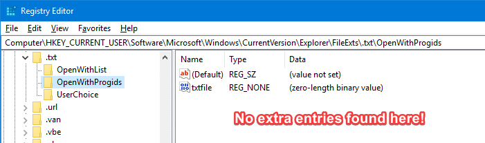 remove unwanted entries in open with menu and dialog - openwithprogids