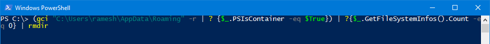 powershell remove empty folders recursively