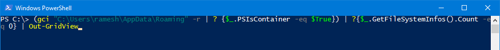 powershell remove empty folders recursively