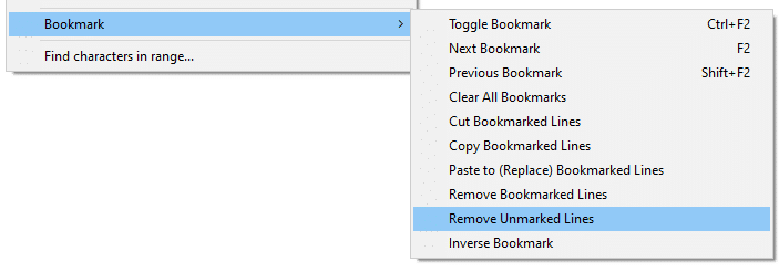 remove lines containing a word notepad++