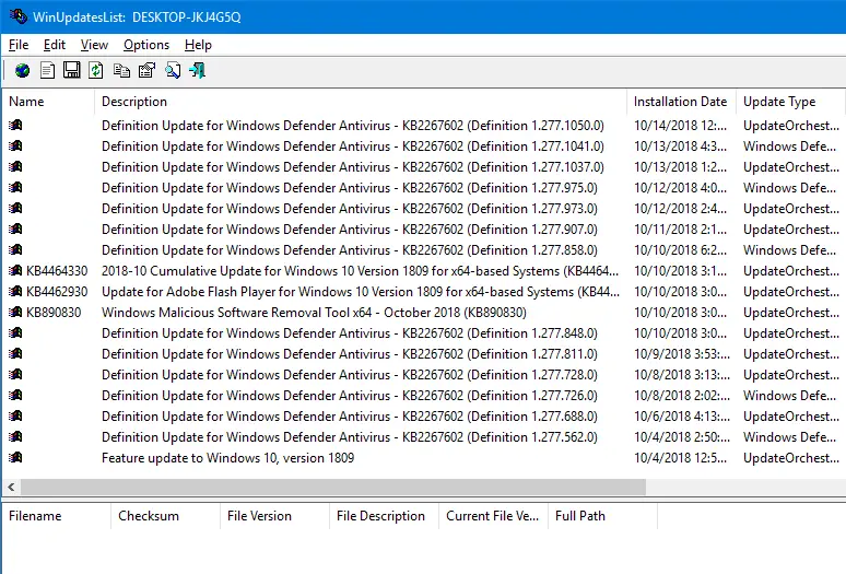 winupdateslist - Print Your Windows Update History