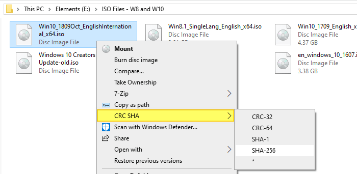 get file hash right-click menu 7-zip