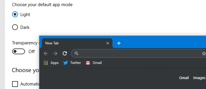 Force Chrome to Always start in Light or Dark mode regardless of Windows 10 app mode setting