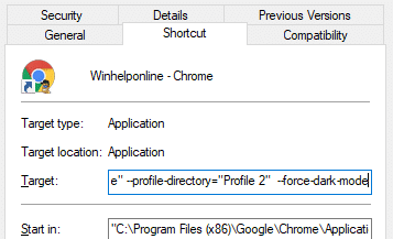 Force Chrome to Always start in Light or Dark mode regardless of Windows 10 app mode setting
