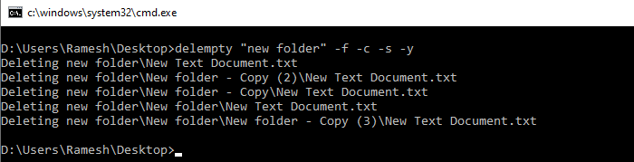 delete empty files recursively