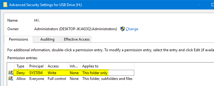 Prevent System Volume Information Creation on USB Pen Drives